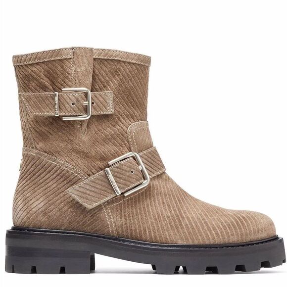 NEW Jimmy Choo Youth II Corduroy Suede Boots, Brown/Clay, New, Size 37.5 - Picture 3 of 14